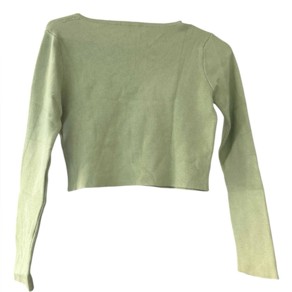 Green Button-Up Cardigan - Picture 3 of 3